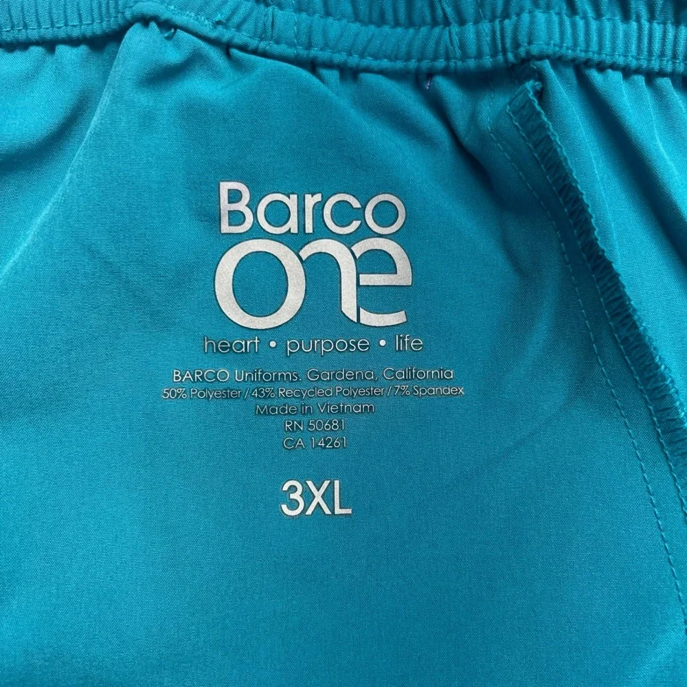 NEW Barco One Mens 7-Pocket Athletic Jogger Scrub Pants Teal‎ 2 pairs NWT